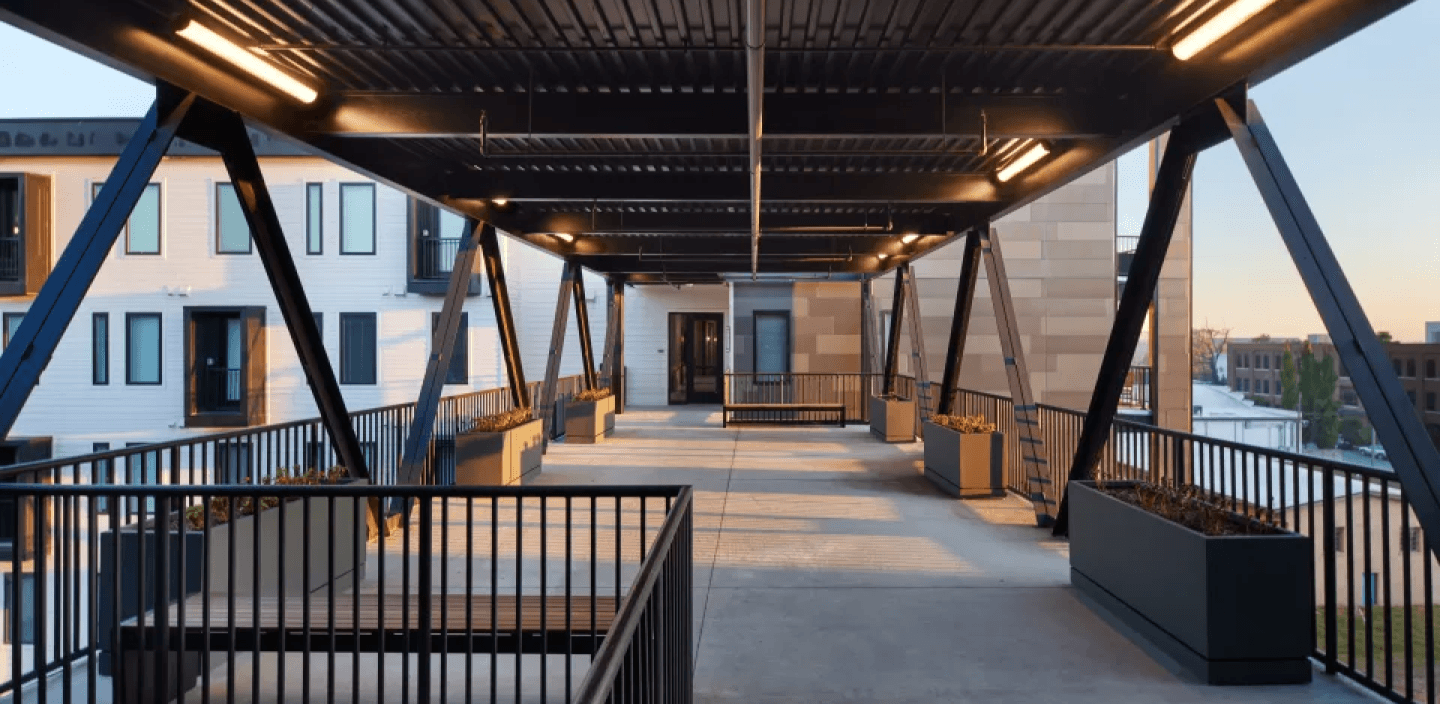 building exterior under canopy